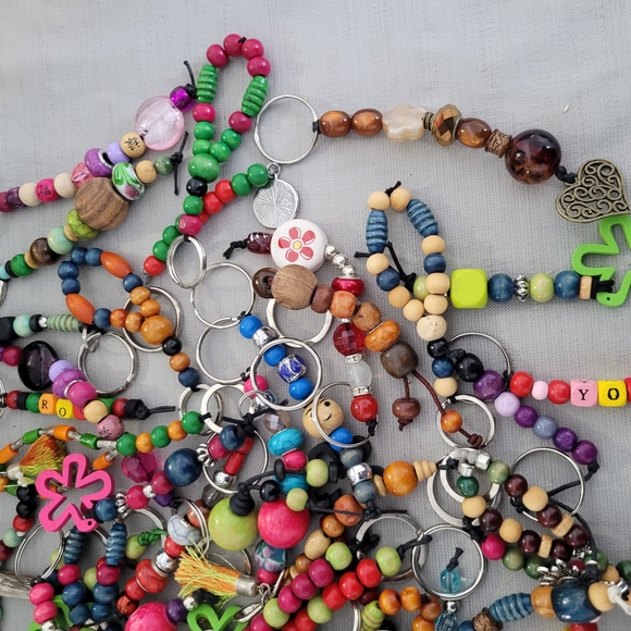 Colorful Beaded Keychains Set - Picture 2 of 4